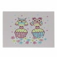 thumbnail image 1 of Owls Cutting Board, 2 Owl Couples on Cupcakes Springtime Happiness Romantic Art, Decorative Tempered Glass Cutting and Serving Board, Small Size, Pale Pink Sky Blue, by Ambesonne, 1 of 1