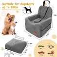 thumbnail image 2 of Asiento de coche para perro melafa365, asiento elevador de espuma viscoelástica de 16 kg, gris, 2 of 7