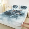 thumbnail image 3 of Feelyou Rustic Grey Wolf Bed Sheets, Watercolor Tree Plant King Sheets, Teens Kids Boys Girls Sheet Set, Breathable Home Decor, 4pcs, 3 of 7
