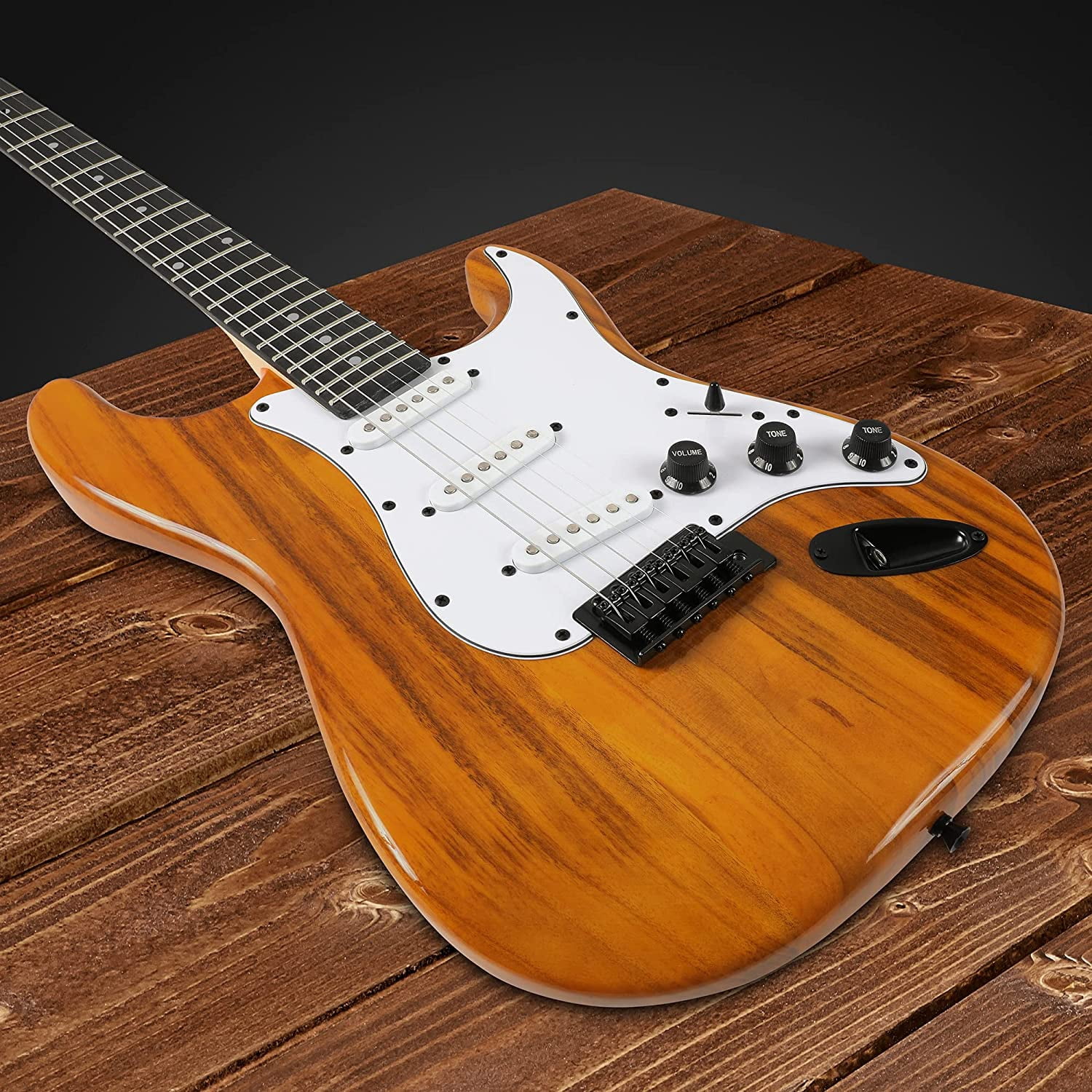 LyxPro Electric Guitar Kit with Mahogany Body, Amp, Cable, Picks & Guide