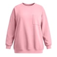 thumbnail image 6 of Women's Plus Size Crewneck Sweatshirt Oversized Long Sleeve Pullover with Chest Pocket Casual Fleece Top for Fall Winter Daily Wear, 6 of 9
