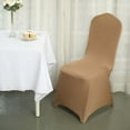 thumbnail image 5 of BalsaCircle 25 Taupe Spandex Stretchable Banquet Solid Chair Covers Slipcovers, 5 of 8