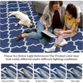thumbnail image 6 of Memoryfield Waterproof Outdoor Rug 5x8ft for Patios, Plastic Straw Rug Outside Carpet Mats for Picnic, Backyard, Deck, Balcony, Porch, Beach, Dark Blue & White, 6 of 9