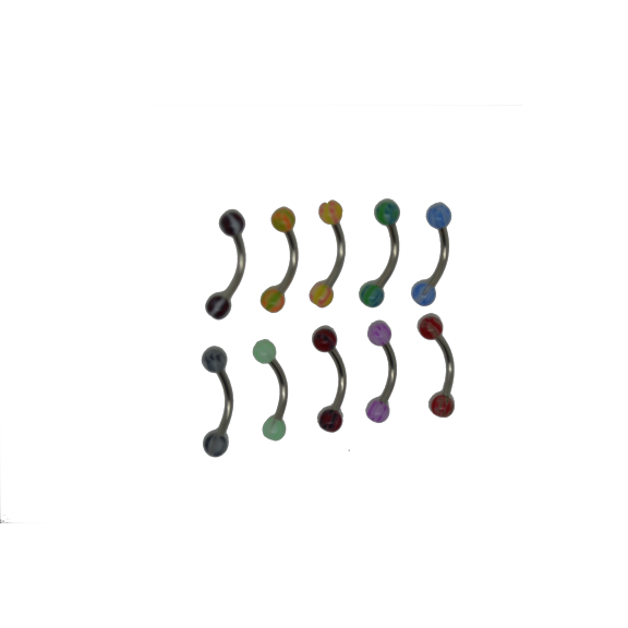 Beach Ball Eyebrow Ring/Nipple/Snake Eyes/Tregus/Rook/Conch/Cartledge UV Acrylic 16G (1.2mm) (Red Lilac)