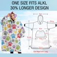 thumbnail image 4 of Oversized Wearable Blanket Hoodie,White Dog Paw Footprint Sherpa Blanket Hoodie with Super Pockets,Super Warm Fuzzy Pullover for Women & Men, 4 of 6