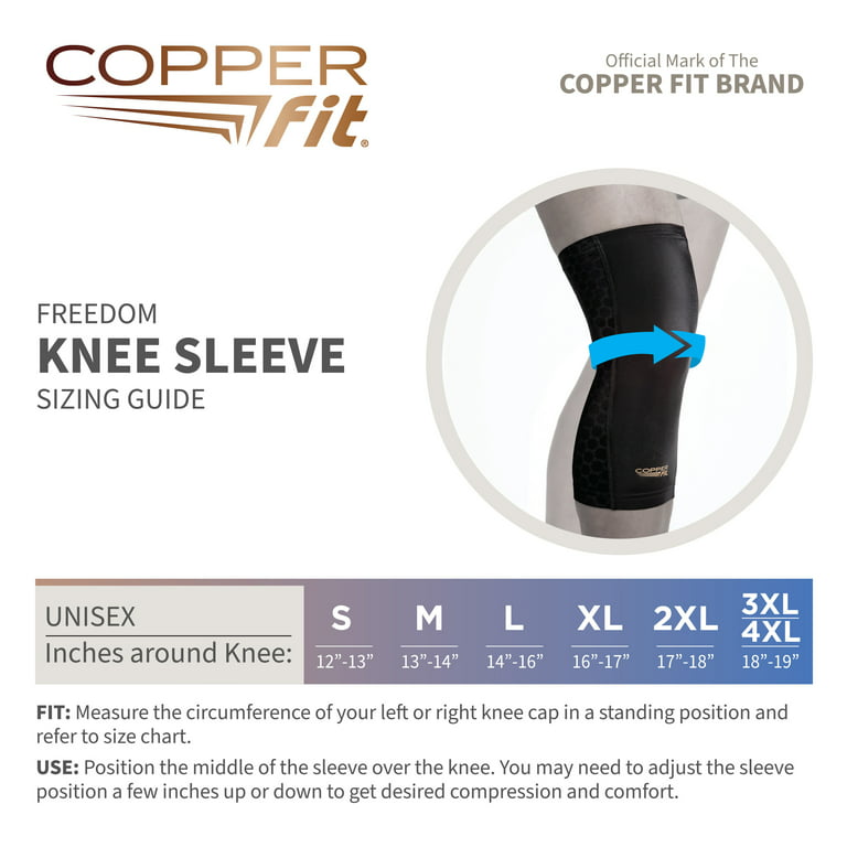 Copper Fit® Copper-infused Freedom Knee Compression Sleeve, 14-16