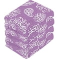 thumbnail image 3 of Floral Paisley Purple Washcloth 12x12in Set, 4 Pack Absorbent Cotton Towel Square Kitchen Dishes Towels, Soft Cleaning Face Hand Towel Fast Drying, 3 of 7