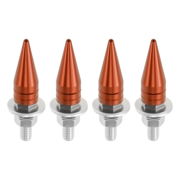 Unique Bargains Universal Motorcycle M6 License Plate Screws Cover 5.4cm Anti Theft License Plate Screw Frame Bolt Kit Aluminum Alloy Orange 4 Pcs