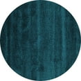 thumbnail image 1 of Ahgly Company Machine Washable Indoor Round Abstract Turquoise Blue Contemporary Area Rugs, 4' Round, 1 of 4