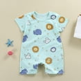 thumbnail image 2 of Sopiago Baby Boy Rompers Short Sleeve Cotton Toddler Rompers Graphic Print Baby Clothes One-Piece Outfit Baby Boy Summer Romper Mint Green,6-12 Months, 2 of 6