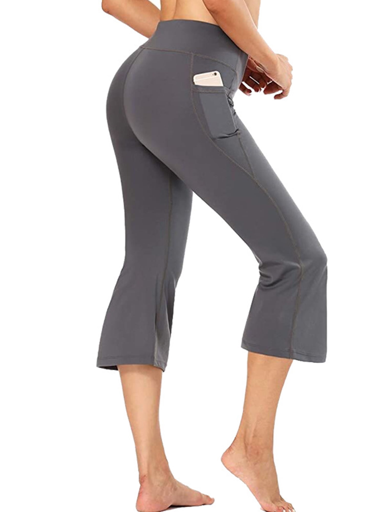 Avamo Women Bootcut Yoga Pants Pockets Lounge Activewear Capri