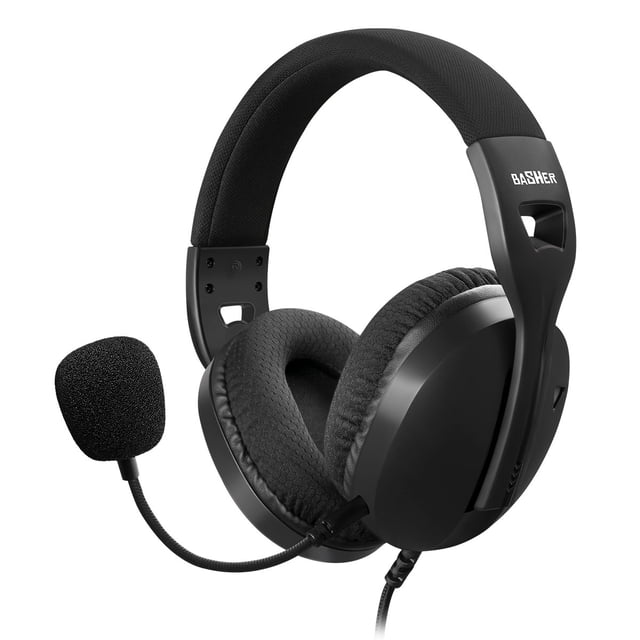 Audífonos Gamer On Ear Basher BASH-4204BK Micrófono Ajustable Negro