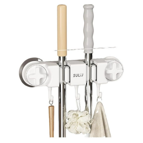 Suction Cup Mop Holder two grids（white）