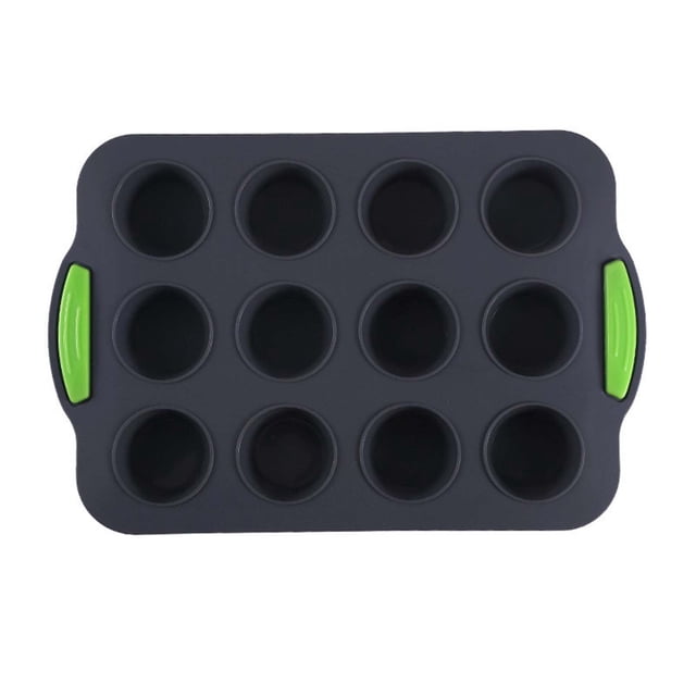 Fábrica nueva silicona 12-pieza silicona muffin molde hogar antiadherente taza muffin hornear molde hornear bandeja herramienta bandeja