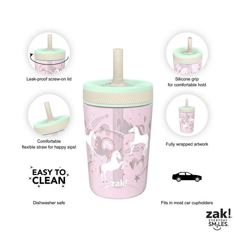Zak Designs Shells Kelso Leak-Proof Screw-On Lid With Straw Tumbler