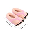 thumbnail image 3 of Big Toe Shoes, Funny Cartoon Cotton Slippers Toe Shoes, Warm Soft Slippers, Male Female Winter Cartoon Funny Indoor Warm Shoes - 11.8 x 11 inch (Pink, 1 pair), 3 of 5