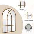 thumbnail image 4 of Melodieux 30"x 40" Arched Wall Mirror Bronze Retro Windowpane Decorative Mirror Aluminum Frame, 4 of 6