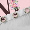 thumbnail image 4 of Erosebridal Girls Purple Pink Flowers Blackout Curtains Set of 2 (52x84 Each),Floral Rose Personalized Initial M Window Curtains For Kids Teens, 4 of 6