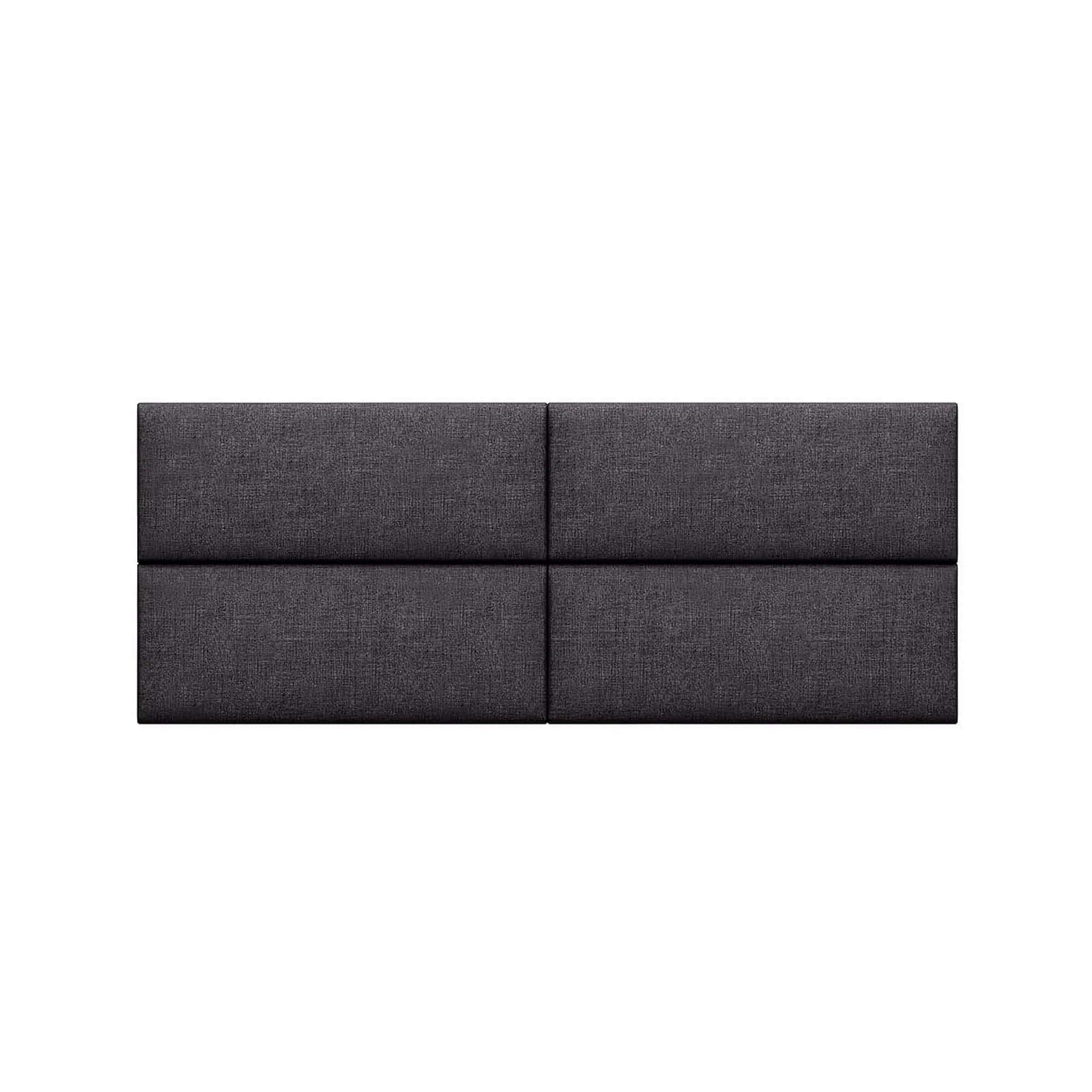 Jaxx Panelist Modern Padded Headboard – Set of 4 Wall Mounted Panels - Queen, Charcoal Microvelvet