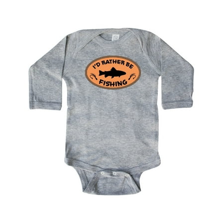

Inktastic I d Rather Be Fishing Gift Baby Boy or Baby Girl Long Sleeve Bodysuit