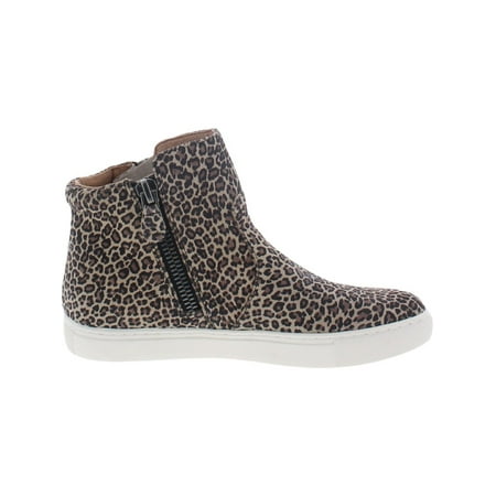 

GENTLE SOULS Womens Beige Leopard Print Arch Support Cushioned Carter Round Toe Platform Leather Athletic Sneakers Shoes 10 M
