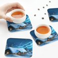 thumbnail image 7 of Gaeub Mountain Cottage In Snow Print 6 Pcs Leather Coasters for Drinks ,Drink Coasters Sets,Drink Table Cup Coasters for Living Room Kitchen Coffee Decor,Square, 7 of 7