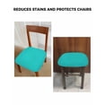 thumbnail image 6 of Turquoise Chair Seat Covers for Dining Room Stretch Chair Seat Covers Set of 6, Modern Pure Turquoise Chair Seat Protector Cushion Slipcovers for Kitchen Restaurant Office, 6 of 6