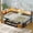 Brown, variant on Full Daybed Frame with 6 Drawers & Bookcase Headboard, Metal Platform Corner Bed with USB Charging for Guest Room, White & Gray