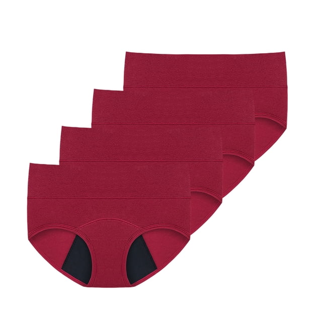 WTXUE Culottes pour Femmes Culottes Post-Partum Femmes Lot de 4 Culottes Taille Haute Anti-Fuites pour Femmes Grande Taille Culottes Menstruelles Anti-Fuites / Culottes pour Dames Lot de 4 m