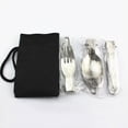 thumbnail image 3 of 3PCS/Set Stainless Steel Folding Fork Spoon Foldable Outdoor tableware set stainless Camping Picnic Tableware Dinnerware Kit, 3 of 9