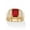 Red Garnet, variant on Men's Blue Sapphire, Red Garnet or Black Onyx and Diamond Classic Ring 18k Gold-Plated