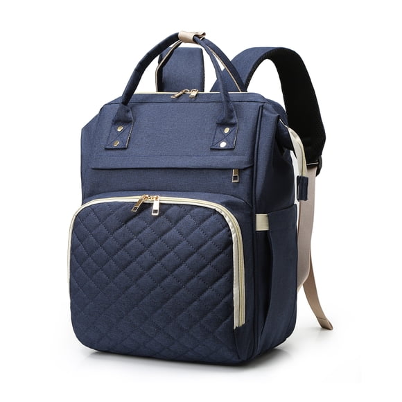 Riwcyla Sac à Couches Portable Grande Capacité, Sac d'Allaitement de Voyage Résistant Sac pour Maman avec Port de Chargement USB Sangles pour Poussette 3 Poches Thermiques pour Bouteilles