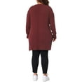 thumbnail image 4 of Agnes Orinda Women's Plus Size Sweater Crew Neck Long Sleeves Side Slits Knit Pullover Oversized Sweaters 4X Burgundy, 4 of 7