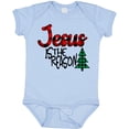 thumbnail image 3 of Inktastic Christmas Jesus is the Reason with Green Plaid Tree Boys or Girls Baby Bodysuit, 3 of 5