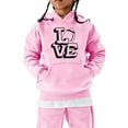 thumbnail image 1 of MIASHUI Sweat à Capuche Filles Garçons Imprimé Rugby Manches Longues Sport, Rose, 13-14 Ans, 1 of 3
