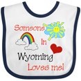 thumbnail image 3 of Inktastic Someone in Wyoming Loves Me Boys or Girls Baby Bib, 3 of 4