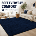 thumbnail image 5 of HOISUN 5x8 ft Soft Shag Area Rug for Bedroom Living Room, Fluffy Plush Non-Slip Carpet, Navy Blue, 5 of 10