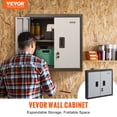 thumbnail image 2 of VEVOR Foldable Wall Cabinet, Metal Garage Cabinet Wall Mounted 26” Small Cabinet 240 LBS Loading Capacity Adjustable Shelf Magnetic Door File Locker, 2 of 9