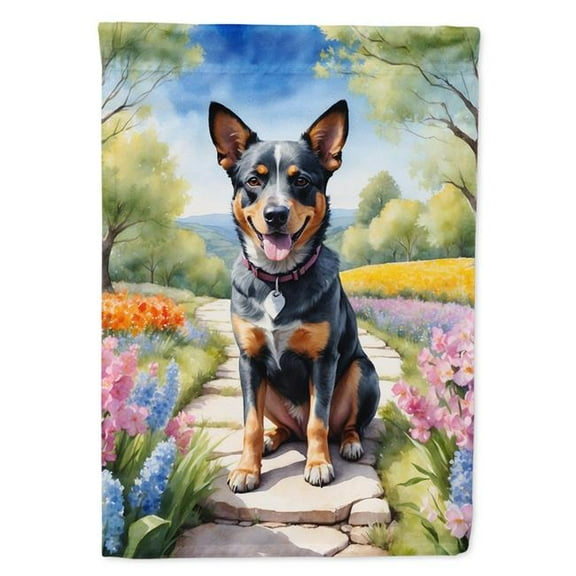 15.5 x 11.25 in. Australian Cattle Dog Spring Garden Garden Flag