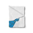 thumbnail image 2 of Narwhal Soft Flannel Fleece Throw Blanket, Hand Drawn Blue Cartoon Whale with Star Motifs and Words, Cozy Plush for Indoor and Outdoor Use, 50" x 60", Azure Blue Grey Yellow, by Ambesonne, 2 of 5