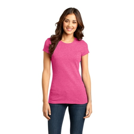 District DT6001 Juniors Very Important Tee , Fuchsia Frost, XS