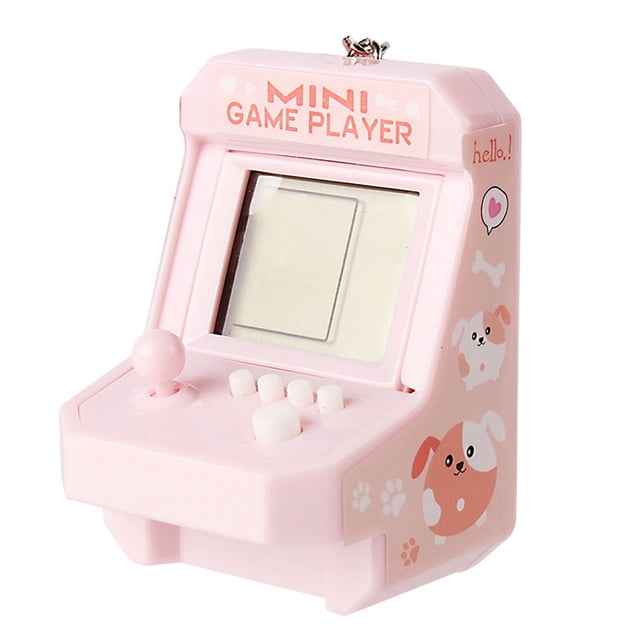 Injueey Mini consola de juegos portátil para hombre y mujer, llavero de juegos de Arcade portátil, bolso, mochila, monedero, llavero, Videojuegos y accesorios Rosa