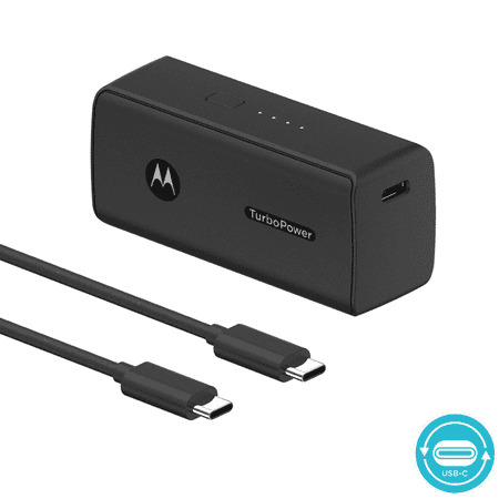 Motorola TurboPower 5000 Pocket Pack- Ultra Compact, USB-PD and QC3.0 Power Bank for Moto Z4/Z3/Z2/Z, G6, G7 Play/Plus/Power/Optimo/Optimo Maxx, G8, Motorola One