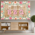 thumbnail image 5 of Rustic Baby Shower Banner Floral Design BaByQ Wooden Background for Gender Reveal Party Outdoor Celebration BBQ, 5 of 6