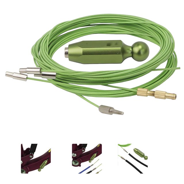 VONKY Câble Interne 2m/48.6 Pouces Routage Vert Magnétique pour Outil de Filetage de Ligne de Cadre Kit de Fil de Dérailleur en Alliage pour Réparation
