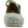 thumbnail image 3 of Dana 58K Little Girls Rhinestone Heel Platform Dress, 3 of 4