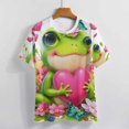 thumbnail image 3 of Frog Heart Flowers Spring Women's Short Sleeve Tops Casual Blouses T Shirt, 3 of 6