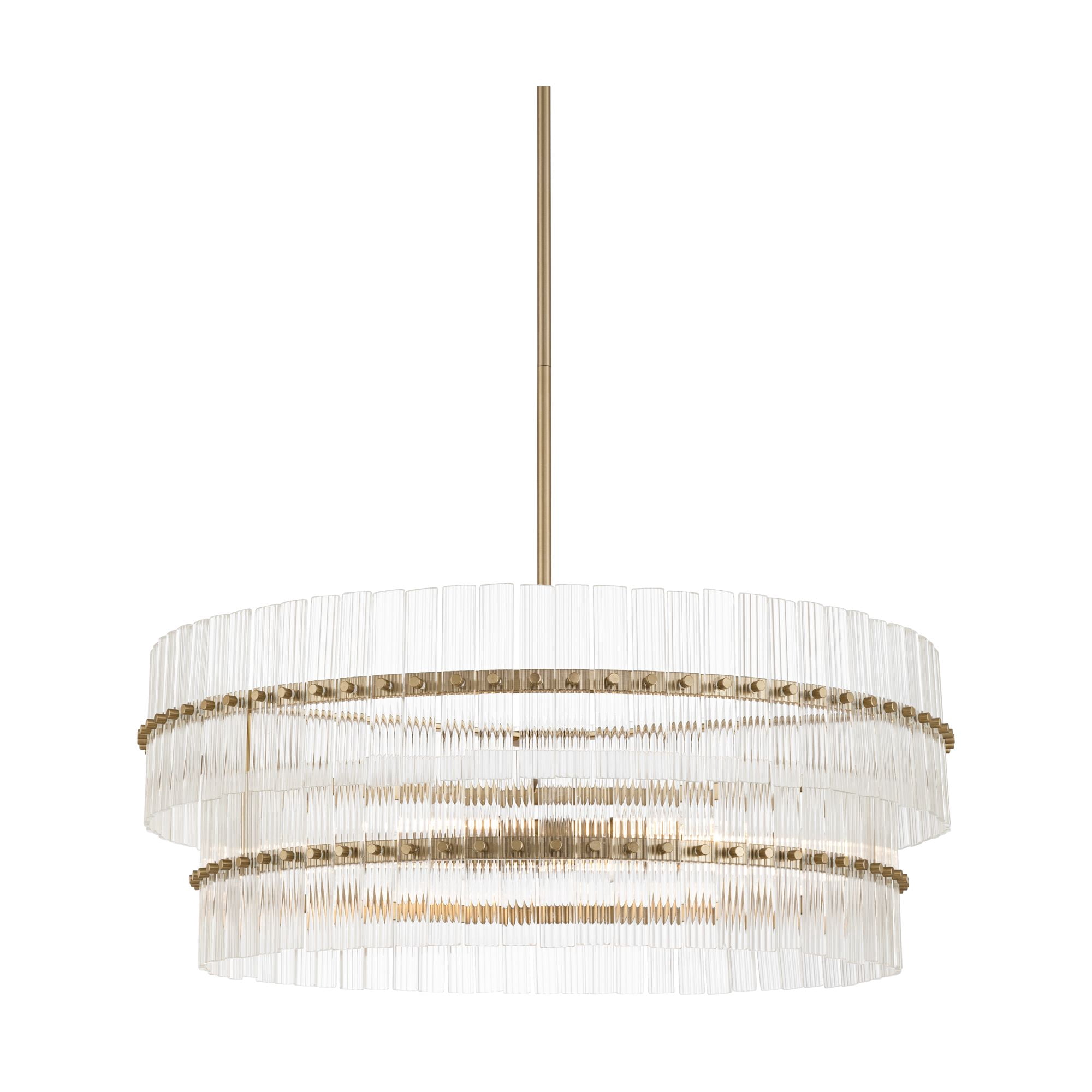 Possini Euro Design Possini Euro Emerson 26"W Matte Brass Glass 6-Light Tiered Chandelier