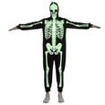 thumbnail image 3 of Spooktacular Creations Adult Women Men Skeleton Glow in the Dark Dress Pajama Jumpsuit for Halloween Costume, Trick or Treat, Themed Party-S, 3 of 7