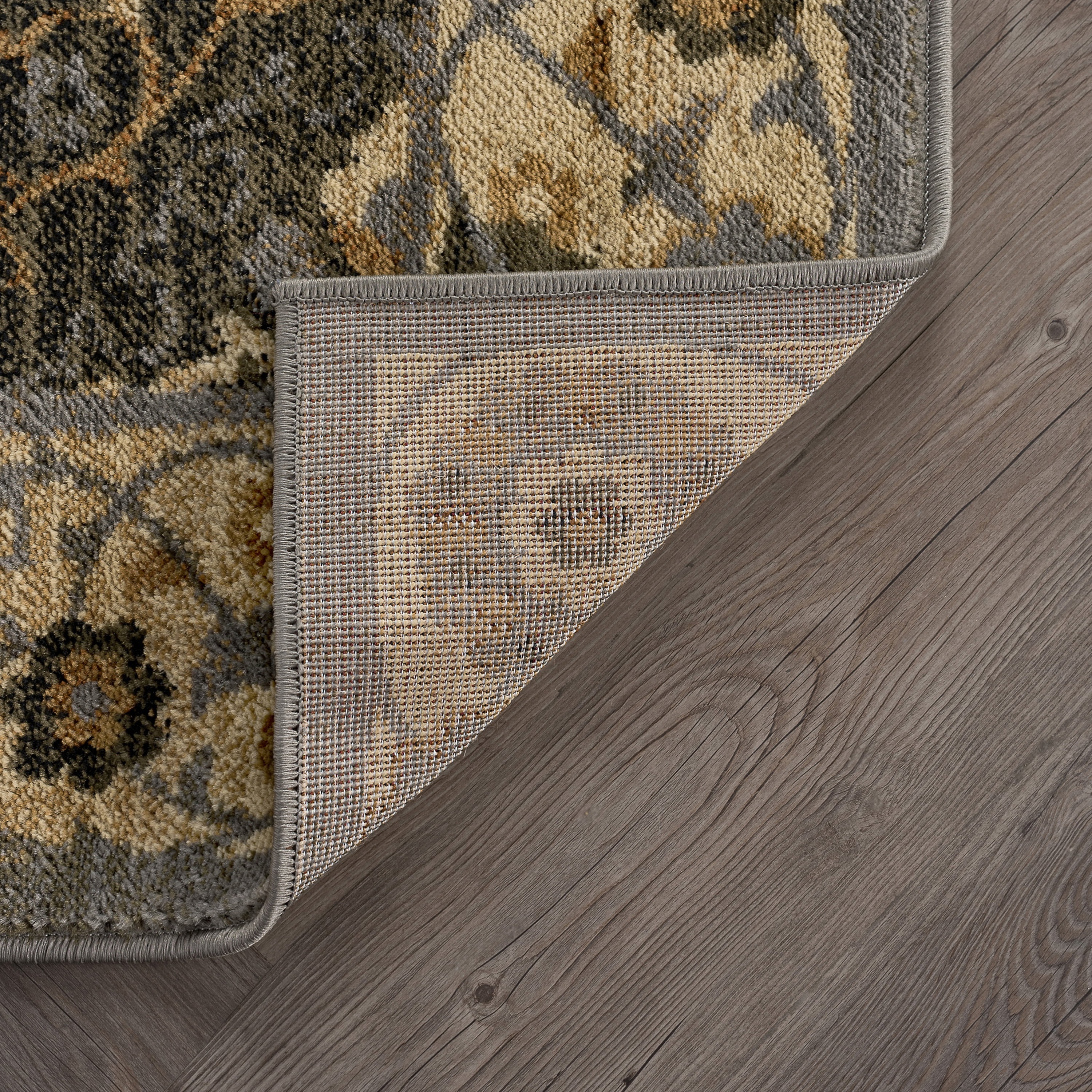 Traditional 5x7 Area Rug (5' x 7') Oriental Blue, Gold Living Room Easy to Clean